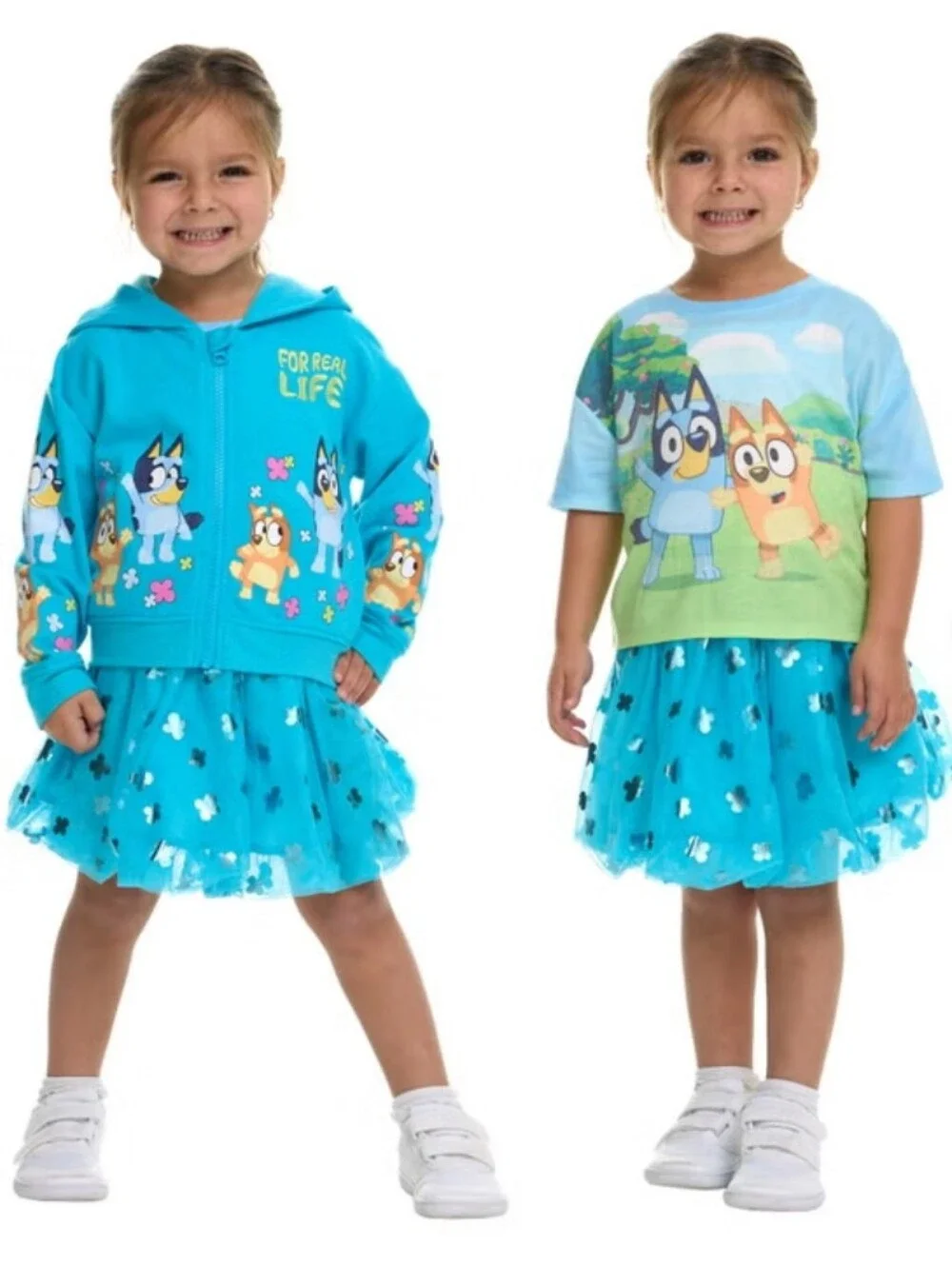 Bluey Bingo 3 piece Tutu Set Jacket Tutu Skirt and Shirt Blue 3T